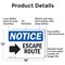 Signmission Escape Route (Right Arrow), 18 in W x Rectangle, Aluminum OS-2PACK-NS-A-1218-L-12138 - alternate 6